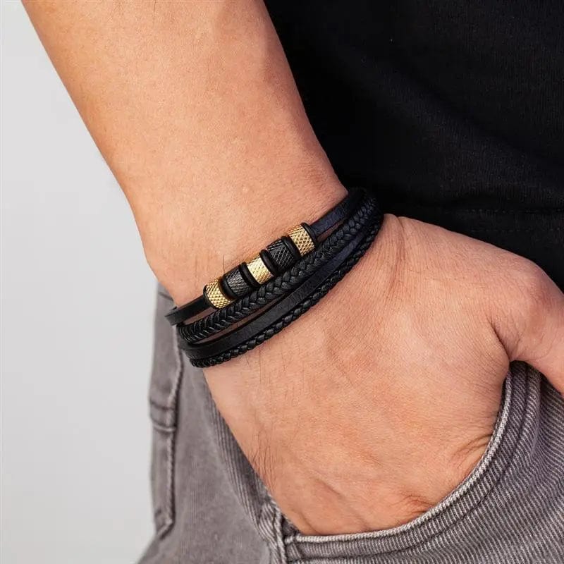 Multilayer Leather Bracelets for Men: Rugged and Refined bracelet by Unique Leather Bracelets
