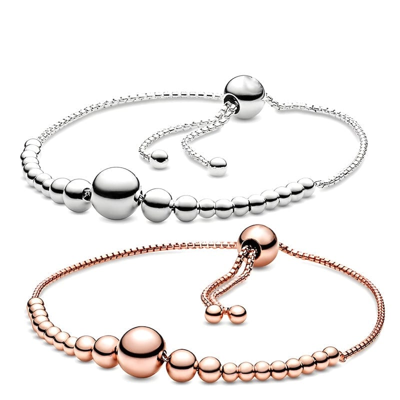 Beads Connected Together Adjustable Bracelet bracelet by Unique Leather Bracelets