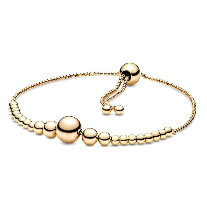 Beads Connected Together Adjustable Bracelet Link Chain Unique Leather Bracelets Gold Adjustable 