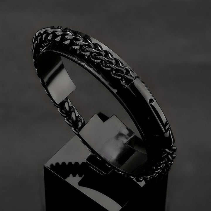Chain Style Magnet Button Bracelet Link Chain Unique Leather Bracelets   