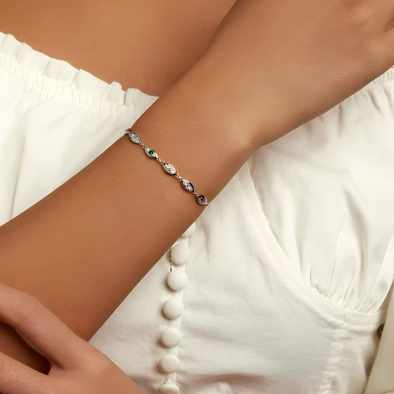 Colorful Zircons Evil Eye Bracelet bracelet by Unique Leather Bracelets