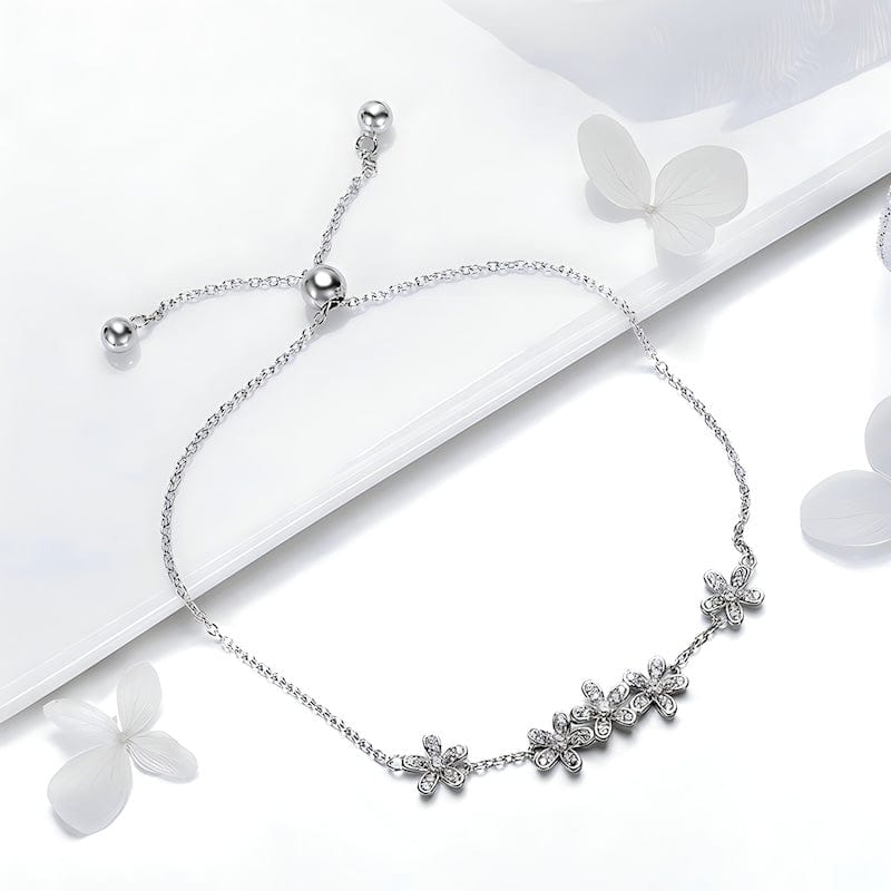 Link Chain Luminous Daisy Flower Bracelet Adjustable / Silver Unique Leather Bracelets