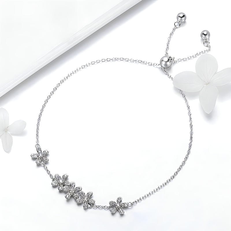 Link Chain Luminous Daisy Flower Bracelet Adjustable / Silver Unique Leather Bracelets