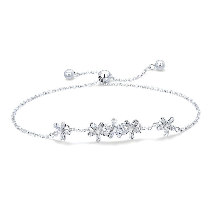 Link Chain Luminous Daisy Flower Bracelet Adjustable / Silver Unique Leather Bracelets