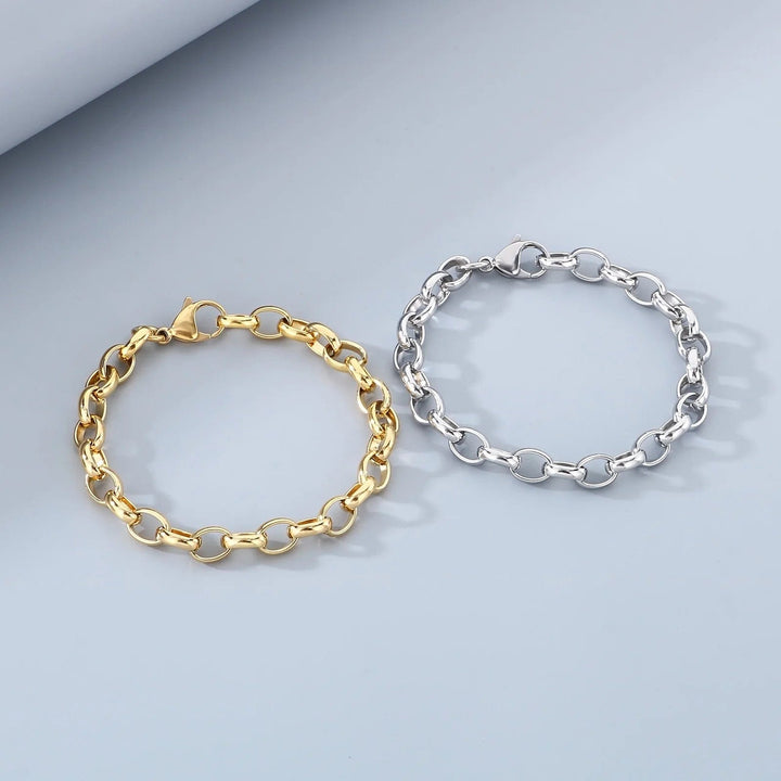 Casual Charm Stainless Steel Splicing Chain Design (Free) bracelet by Unique Leather Bracelets