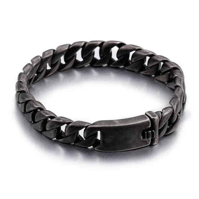 Wide Chain Stainless Steel Double Link Bracelet bracelet by Unique Leather Bracelets