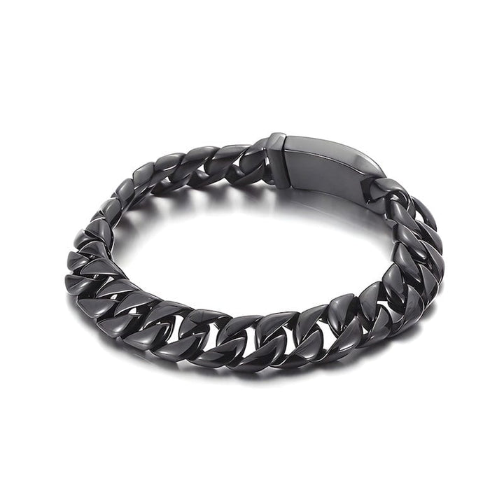 Wide Chain Stainless Steel Double Link Bracelet bracelet by Unique Leather Bracelets