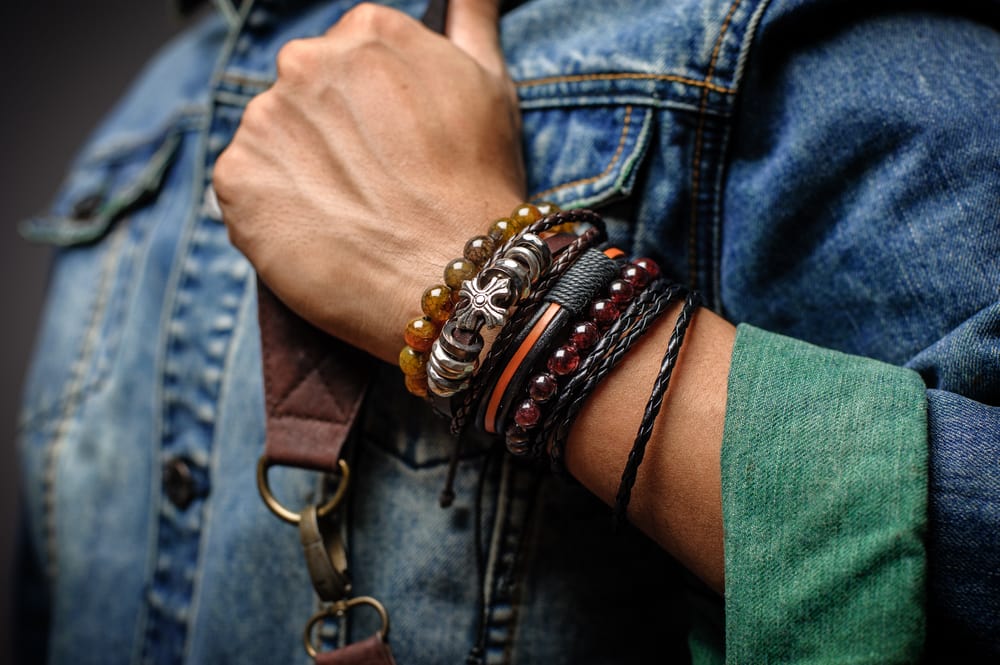 mens leather bracelet