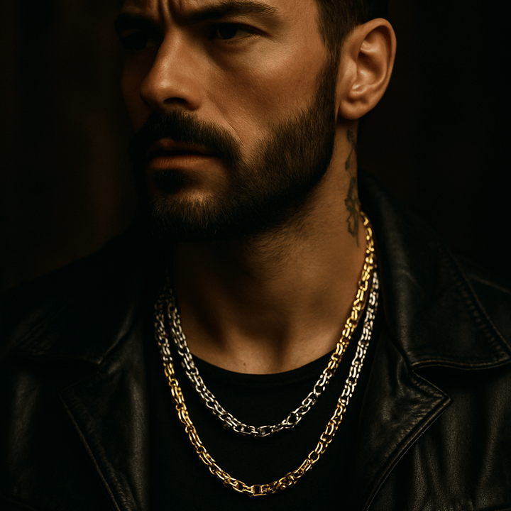 Necklaces Stainless Steel Box Link Chain Necklaces Unique Leather Bracelets