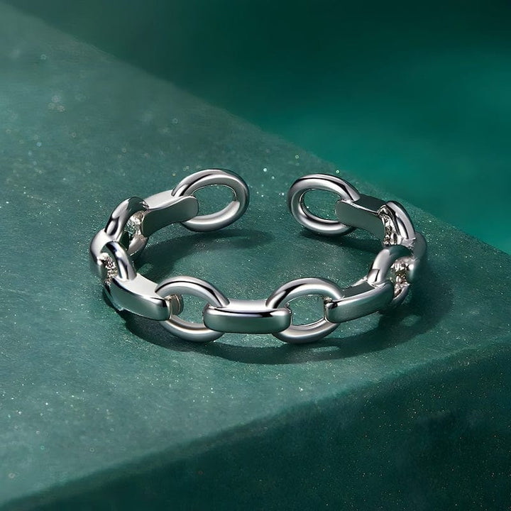 Chain Ring Sterling Silver Rings Unique Leather Bracelets   
