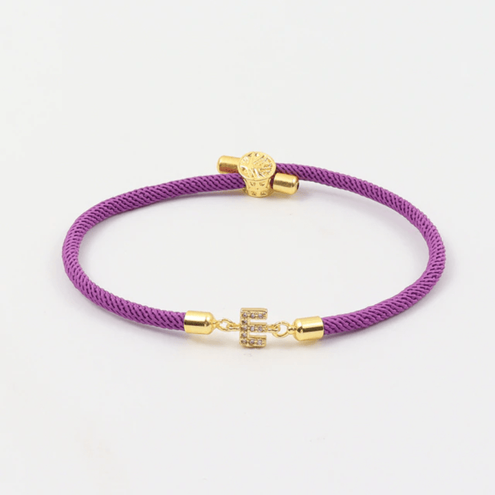 Initial Bracelet Rope Purple bracelet by Unique Leather Bracelets