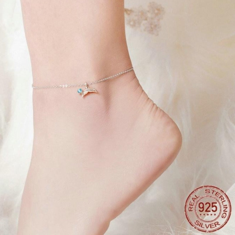 Blue Ocean Mermaid Fish Tail Foot Anklet Anklets Unique Leather Bracelets   