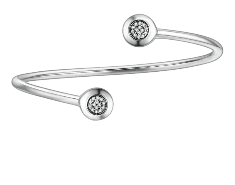 Bangle Bracelet Classic Stone Silver Bangle Bracelet 17CM / Silver