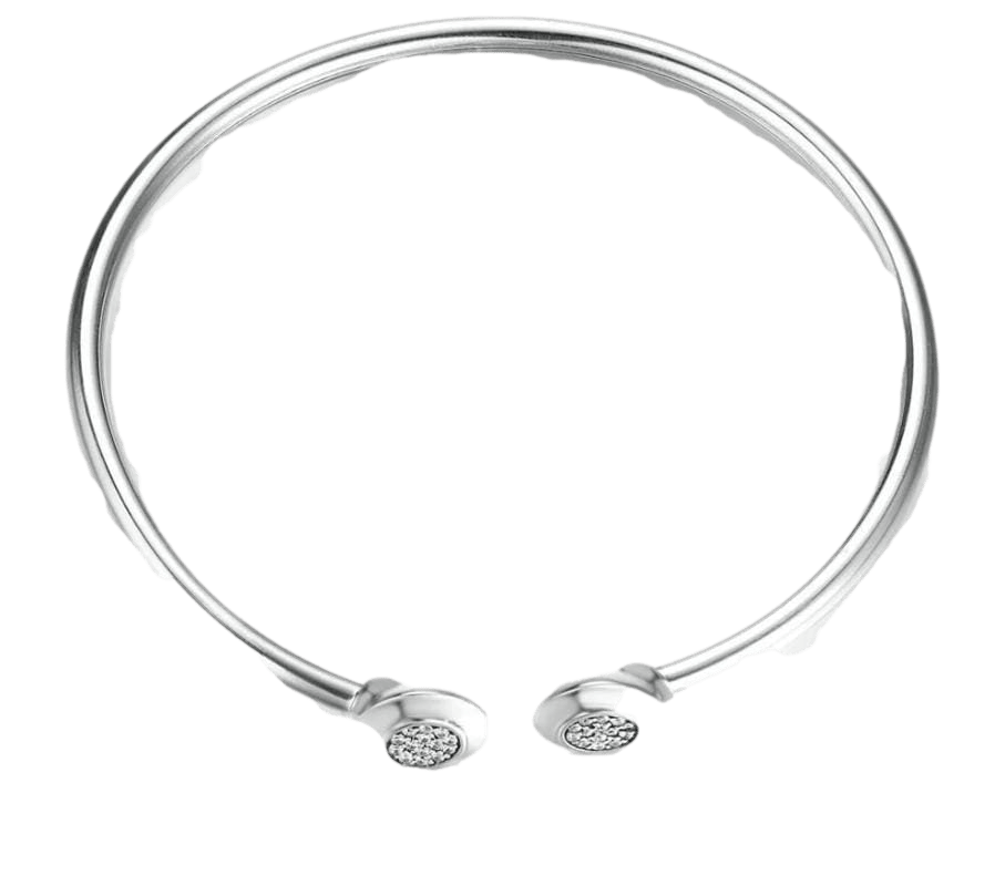 Bangle Bracelet Classic Stone Silver Bangle Bracelet