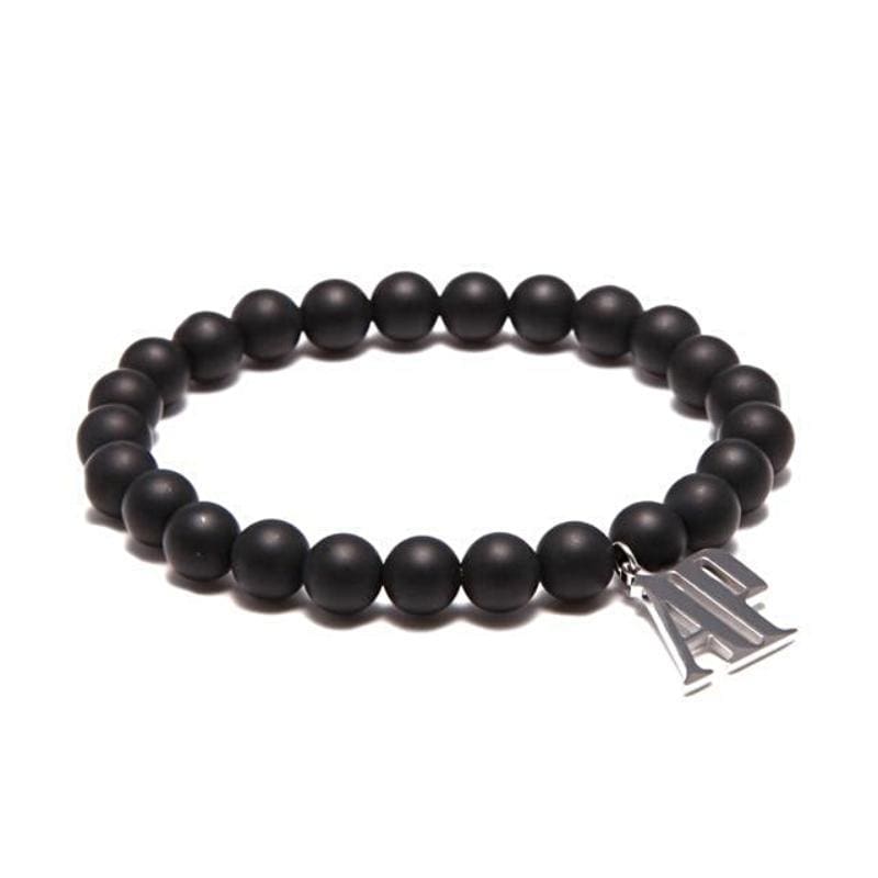 AP Beaded Beaded Unique Leather Bracelets Black/Silver/Black XSmall 6mm