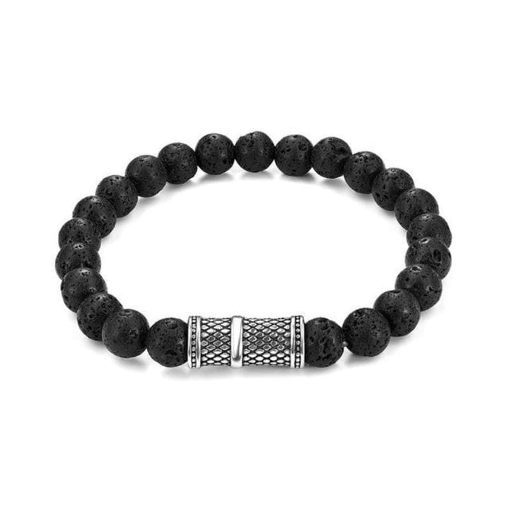 Beaded Bracelets Volcanic Stone Beaded Bracelet Medium / Black