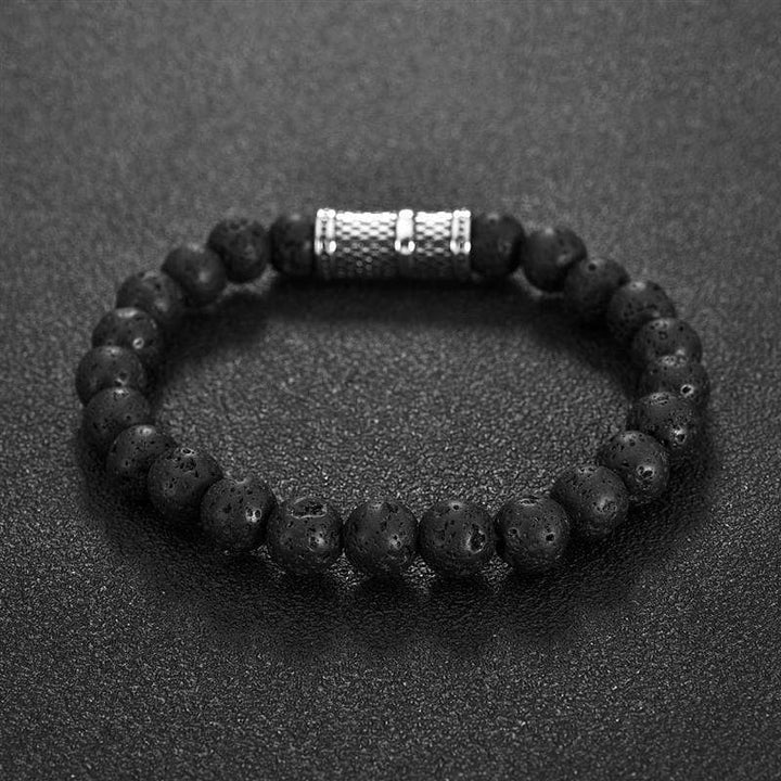 Beaded Bracelets Volcanic Stone Beaded Bracelet Medium / Black