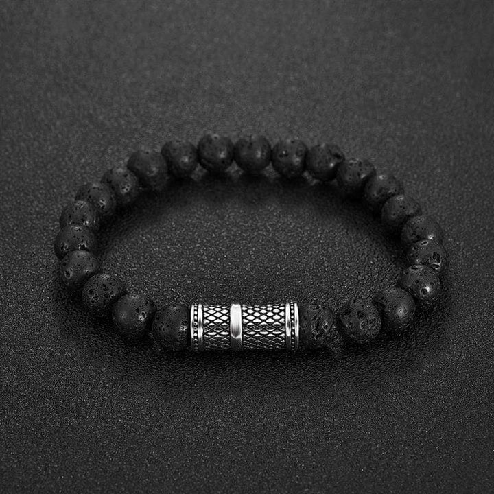 Beaded Bracelets Volcanic Stone Beaded Bracelet Medium / Black