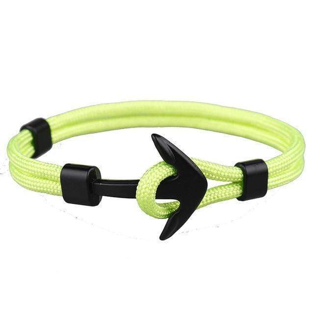 Anchor Wrap Paracord Bracelet Rope Unique Leather Bracelets Yellow 21cm 