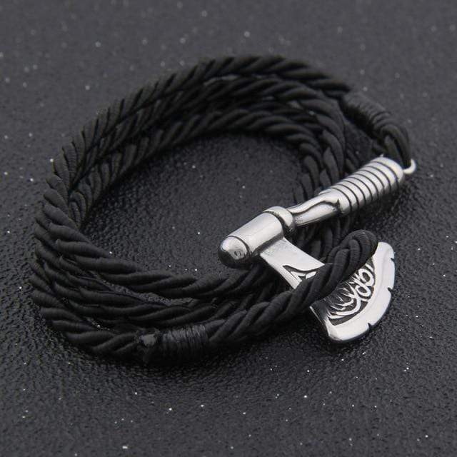 Valknut Axe Amulet Charm Leather Bracelet Leather Unique Leather Bracelets Silver/Style10  