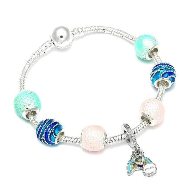Children's Sparkle Charm Bracelet - Complete Set with Colorful Beads & Charms bracelet by Unique Leather Bracelets