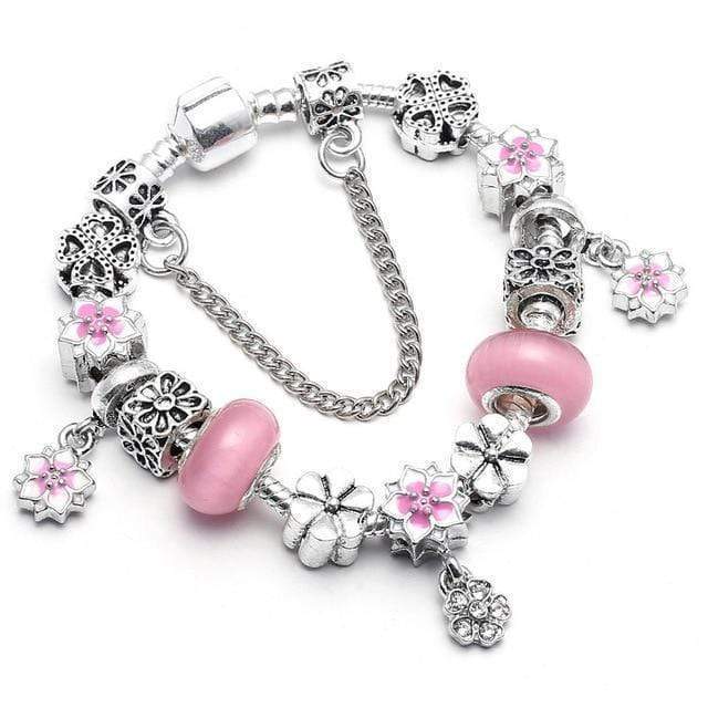 Flower Colourful Beads Charm Bracelet bracelet by Unique Leather Bracelets