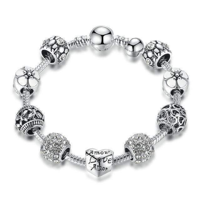 Silver Charm Bracelet bracelet by Unique Leather Bracelets