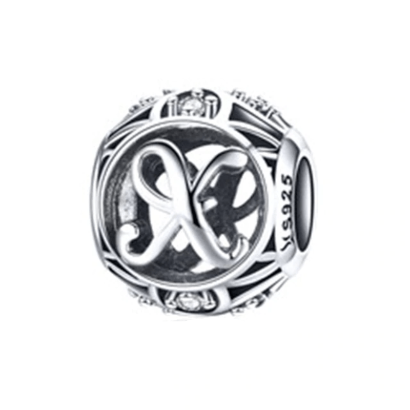 Classic Alphabet Charms bracelet by Unique Leather Bracelets