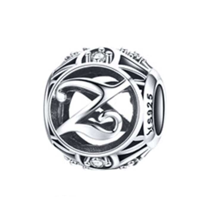 Classic Alphabet Charms bracelet by Unique Leather Bracelets