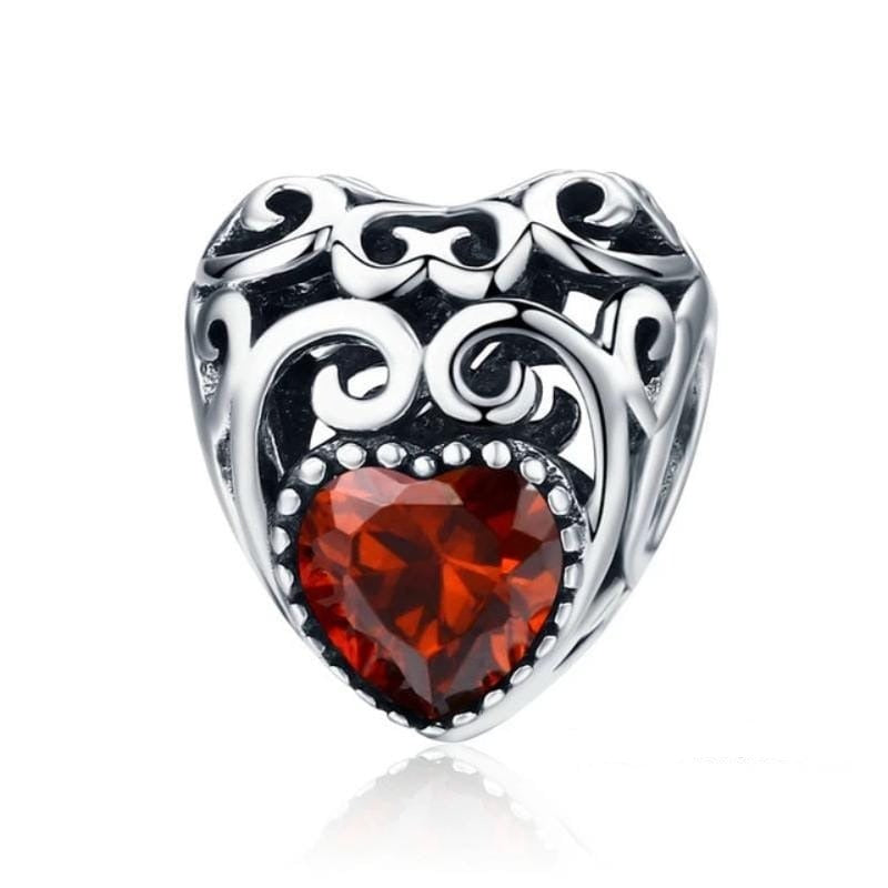 Colorful Sparkling Birthstone Charms Charms Unique Leather Bracelets Silver/Jan  