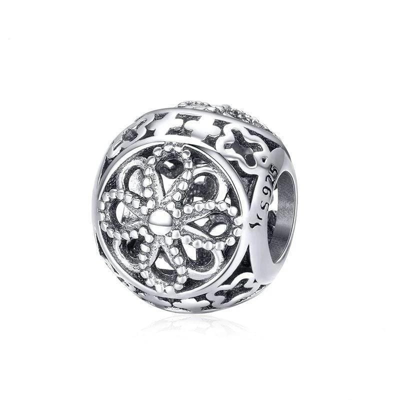 Classic Flower Charm Charms Unique Leather Bracelets Silver  