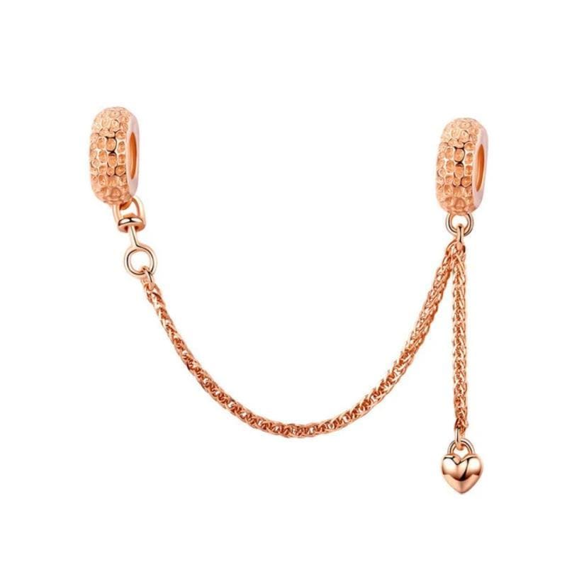 Classic Heart Of Love Charm Stopper Charms Unique Leather Bracelets Rose Gold  