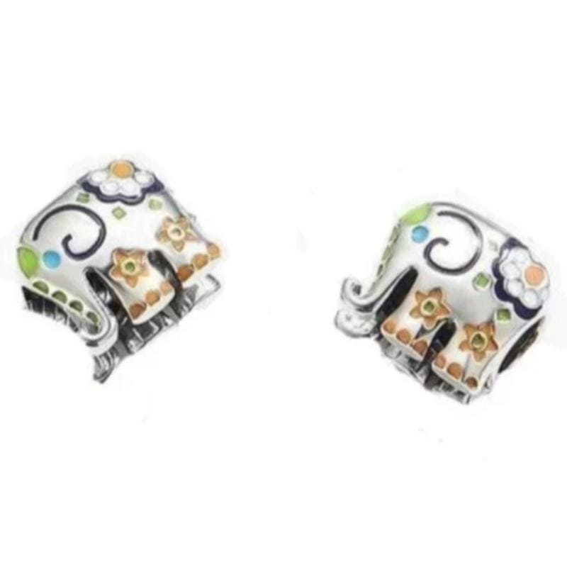 Charms Colorful Elephant Charm Silver