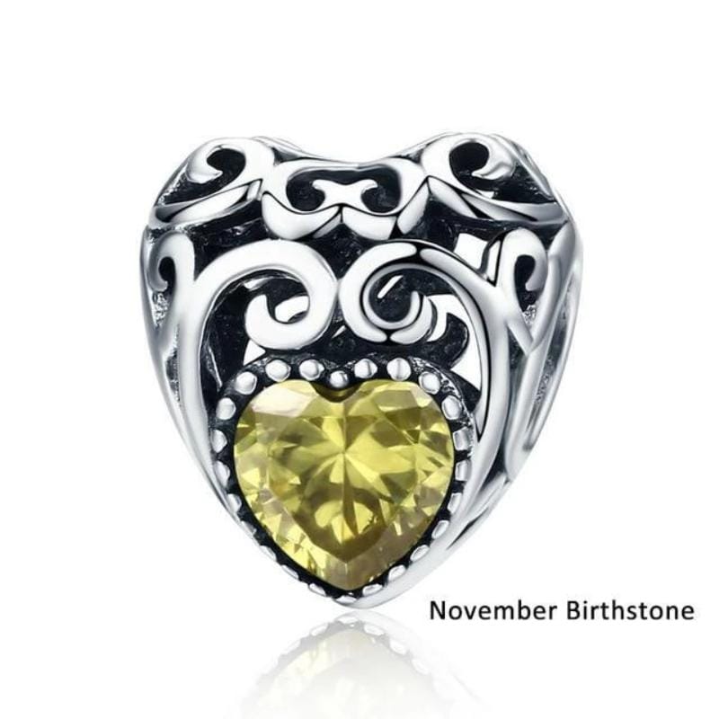 Colorful Sparkling Birthstone Charms bracelet by Unique Leather Bracelets