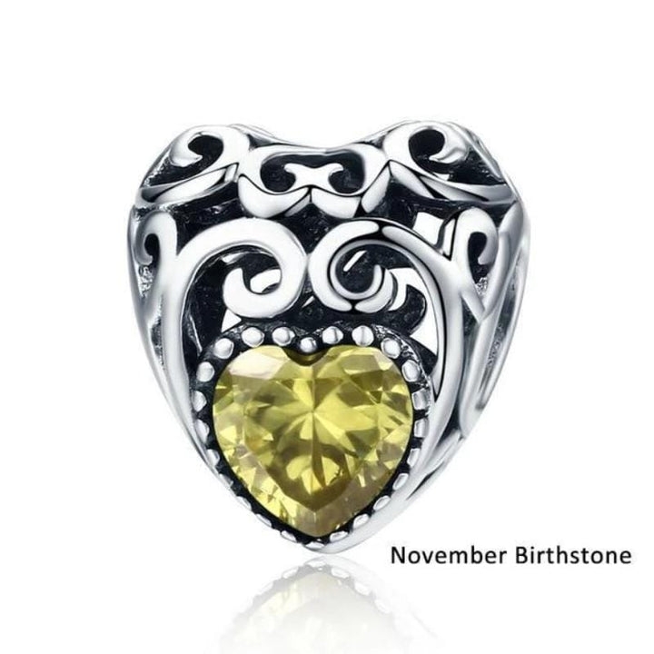 Colorful Sparkling Birthstone Charms bracelet by Unique Leather Bracelets