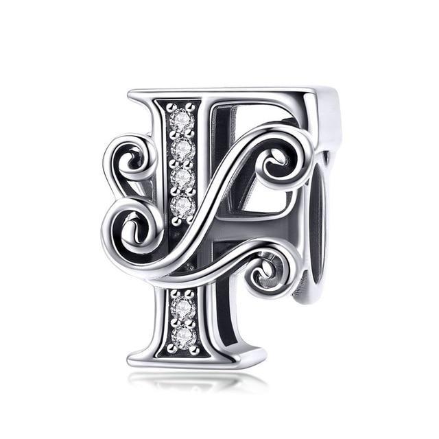 Alphabet Charms Charms & Pendants Unique Leather Bracelets F Silver 