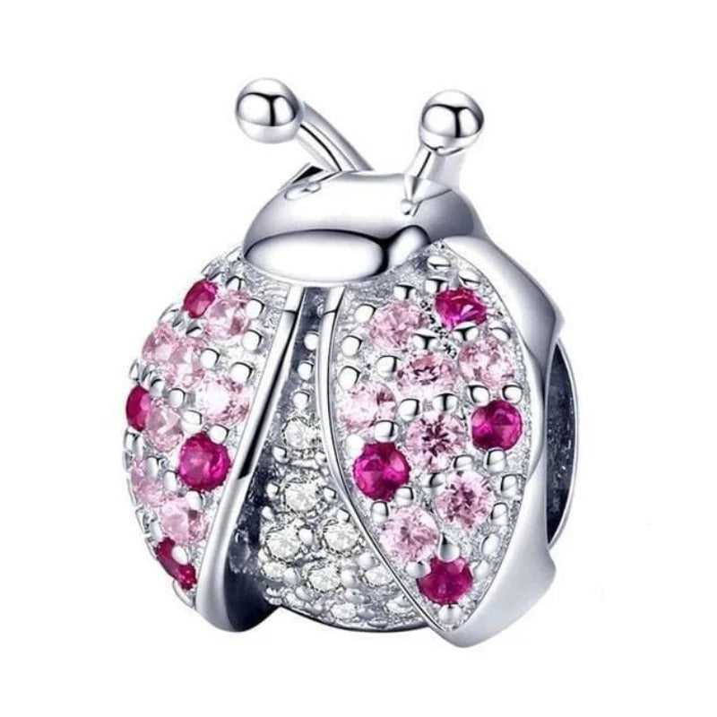 Charms Pink Crystal Ladybug Charm