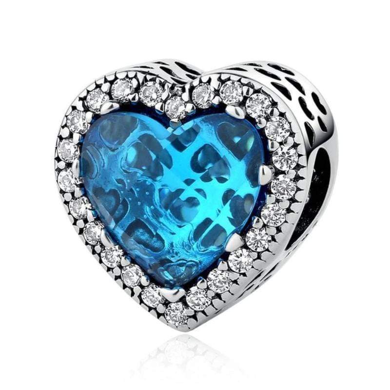 Charms Stunning Emerald Heart Charms Blue