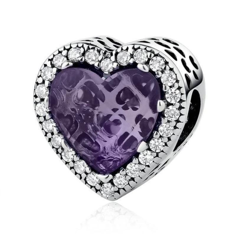 Charms Stunning Emerald Heart Charms Purple