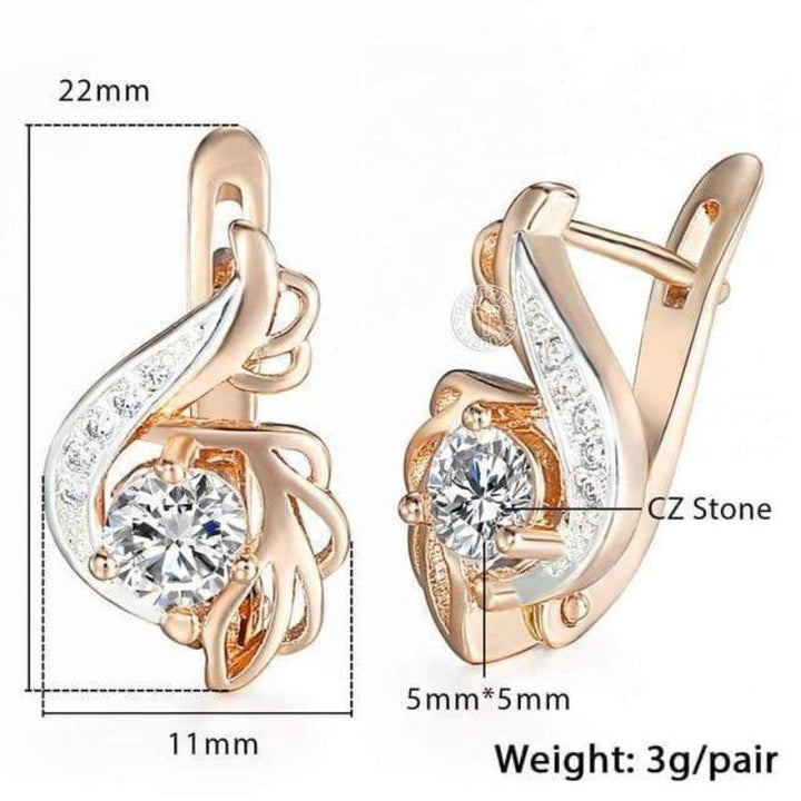 Gold Filled Cubic Zirconia Women's Earrings bracelet by Unique Leather Bracelets