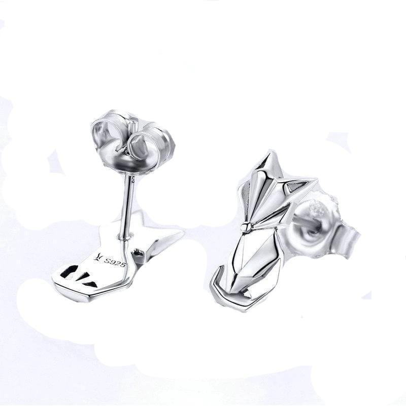 Classic Fox Head Stud Earrings Stud Unique Leather Bracelets   