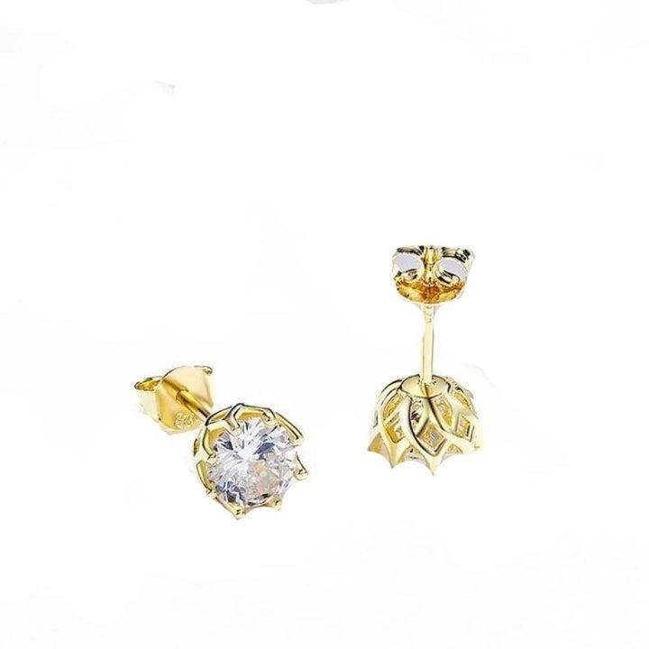 Earrings Classic Snowflake Cubic Zirconia Stud Earrings Gold / WH1