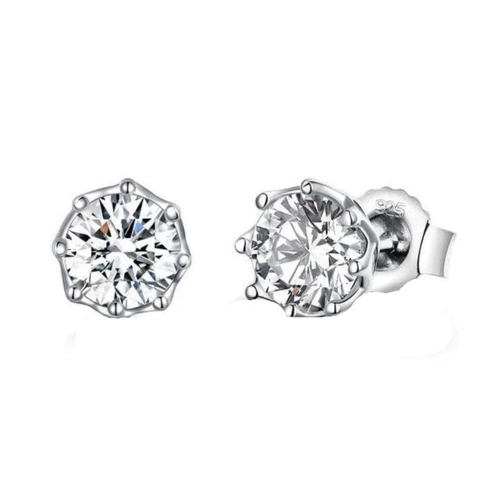 Classic Snowflake Cubic Zirconia Stud Earrings Stud Unique Leather Bracelets Silver WH1 