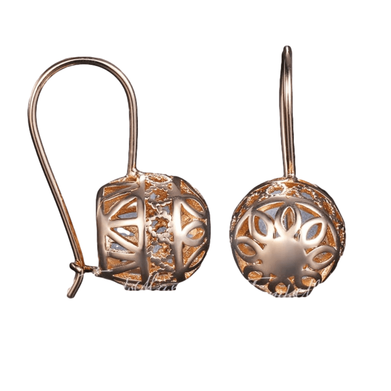 Earrings Womens 585 Rose Gold Ball Earrings