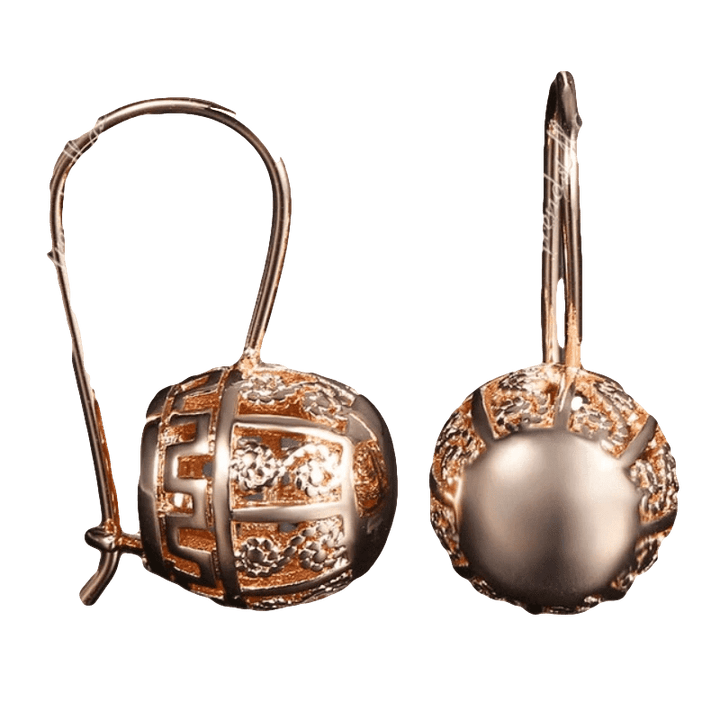 Vintage Rose Gold Ball Earrings Drop Unique Leather Bracelets rose Gold/1  