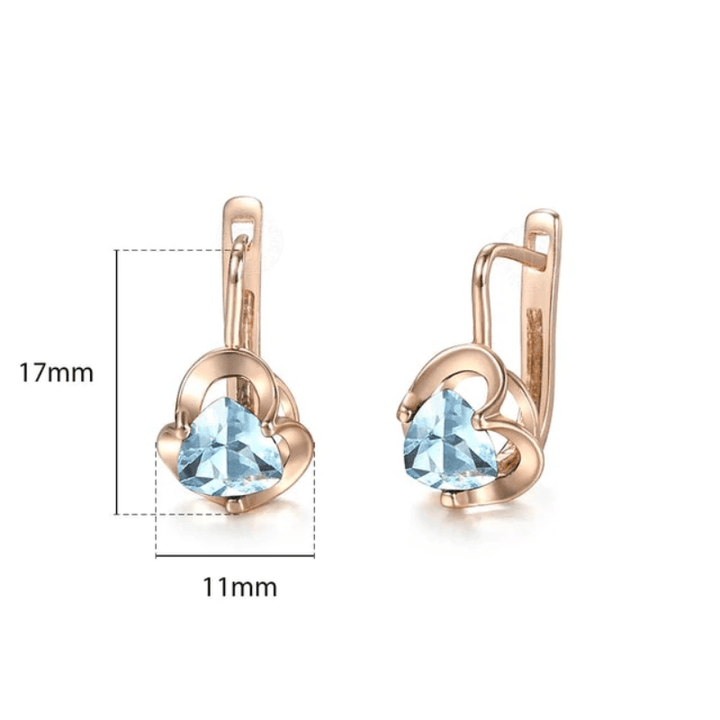 Rose Gold Cubic Zirconia Earrings Drop Unique Leather Bracelets Blue  