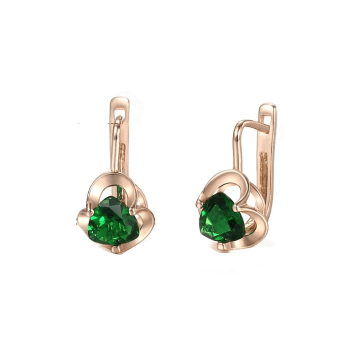 Rose Gold Cubic Zirconia Earrings Drop Unique Leather Bracelets Green  