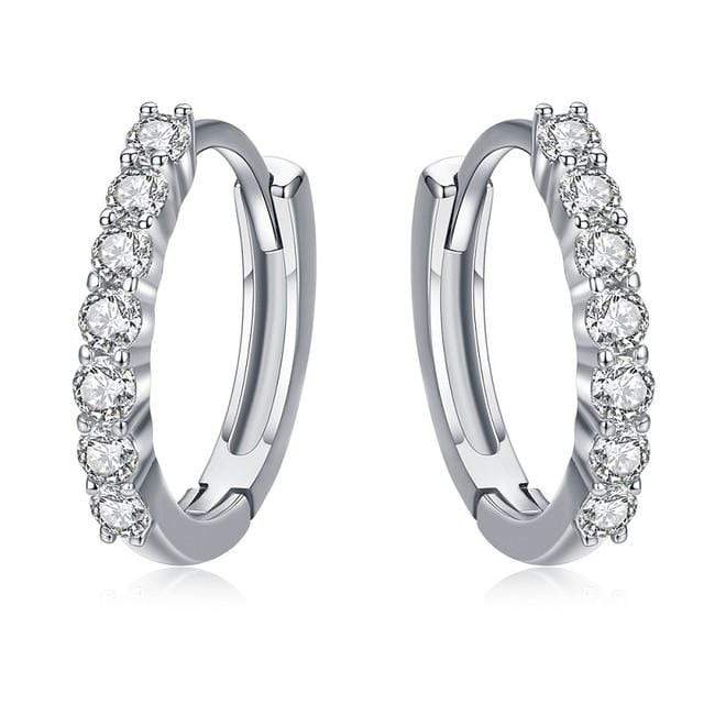 Zirconia Hoop Earrings Hoop Unique Leather Bracelets SIVLER  