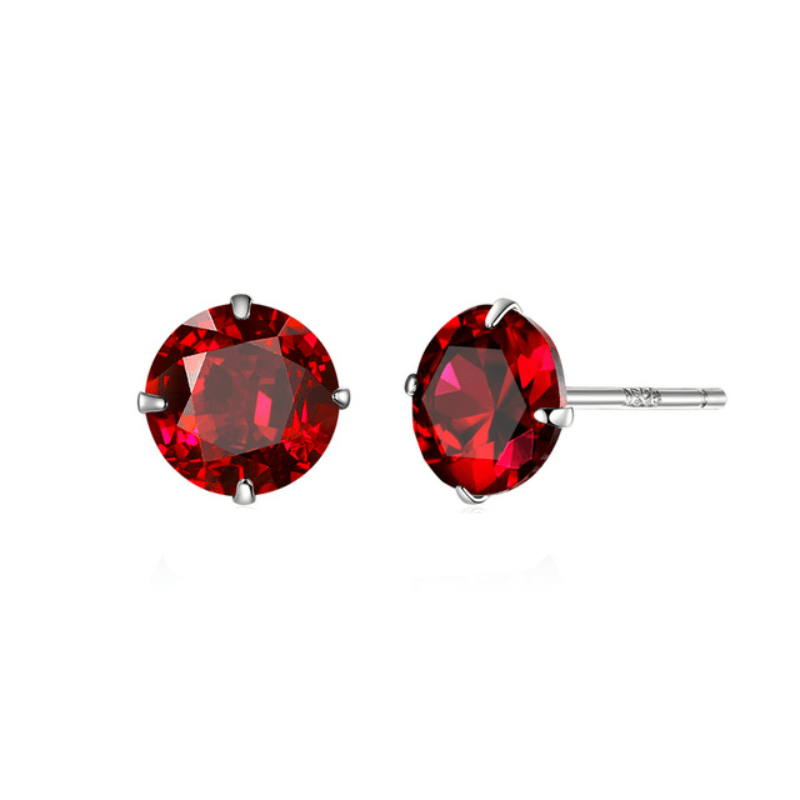 Sparkling Zirconia Stud Earrings Stud Unique Leather Bracelets Red  
