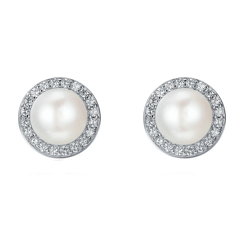 Earrings Womens Fresh Water Pearl Stud Earrings White